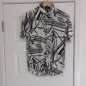 Black and White Abstract Men's Shirt